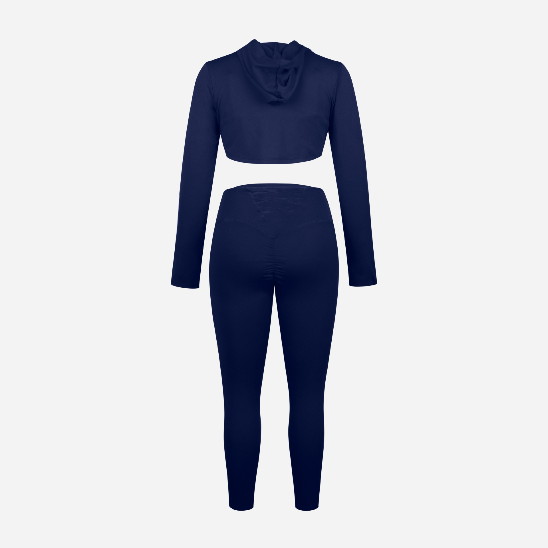 3 Pieces Yoga Fitness Set Gym Workout Cropped Hoodie Active Wear Sport Tracksuit